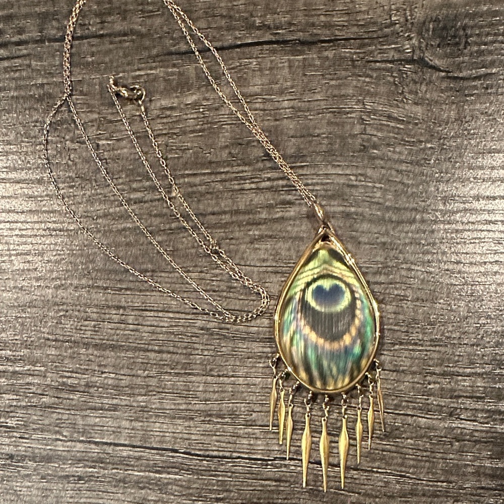 Alexis Bittar "Alexandria" Lucite Peacock Necklace